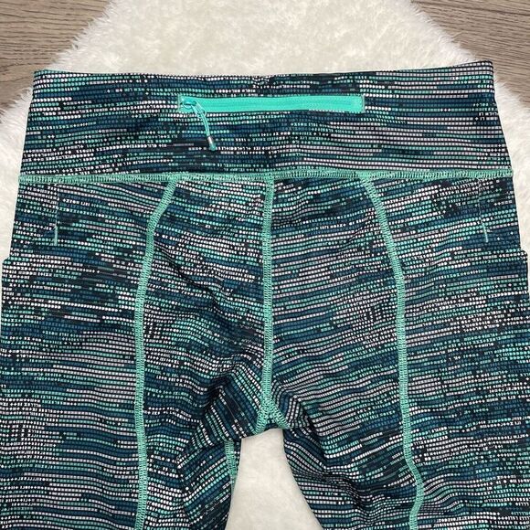 Lululemon Seawheeze Leggings Pace Rival Size 6 Bali Breeze Teal Stretch Crop - Picture 7 of 13